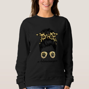Australian Shepherd Mama Dog Mama Messy Hair Bun L Sweatshirt