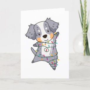 Australian Shepherd Merry Christmas Winter Adult C Feiertagskarte