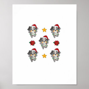 Australian Shepherd Merry Christmas Winter Hogs Ch Poster