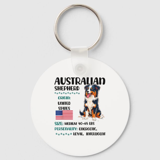 Australian Shepherd Origin Funny Aussie Dog Lover  Schlüsselanhänger (Vorderseite)