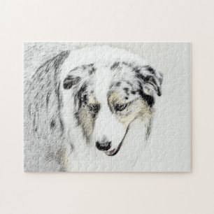 Australian Shepherd Painting - Original Dog Art