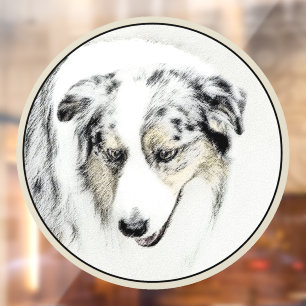 Australian Shepherd Painting - Original Dog Art Fensteraufkleber