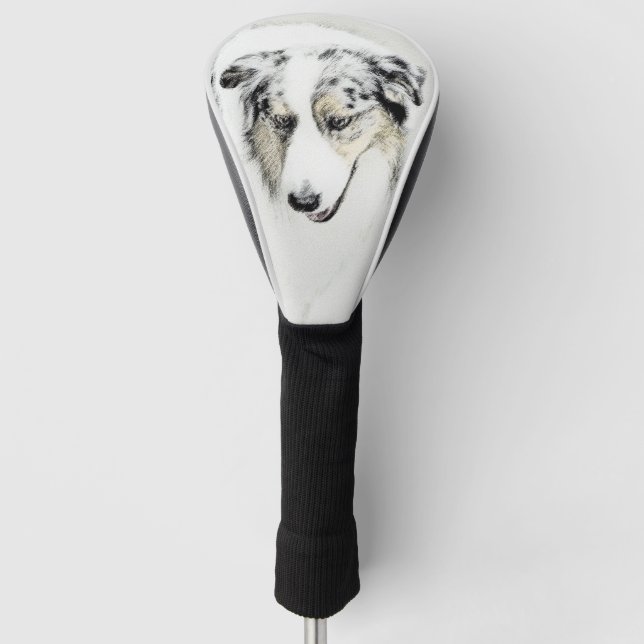 Australian Shepherd Painting - Original Dog Art Golf Headcover (Vorderseite)