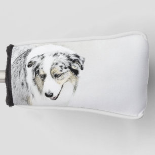 Australian Shepherd Painting - Original Dog Art Golf Headcover