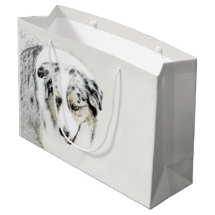 Australian Shepherd Painting - Original Dog Art Große Geschenktüte