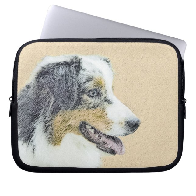 Australian Shepherd Painting - Original Dog Art Laptopschutzhülle (Vorderseite)