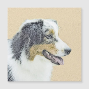 Australian Shepherd Painting - Original Dog Art Magnetkarte