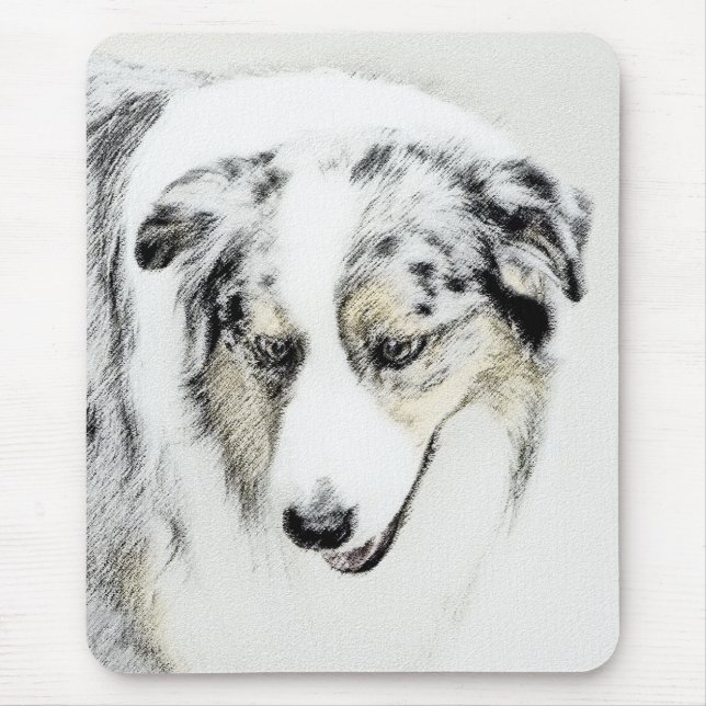 Australian Shepherd Painting - Original Dog Art Mousepad (Vorne)