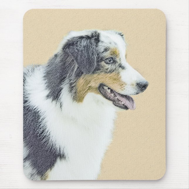 Australian Shepherd Painting - Original Dog Art Mousepad (Vorne)