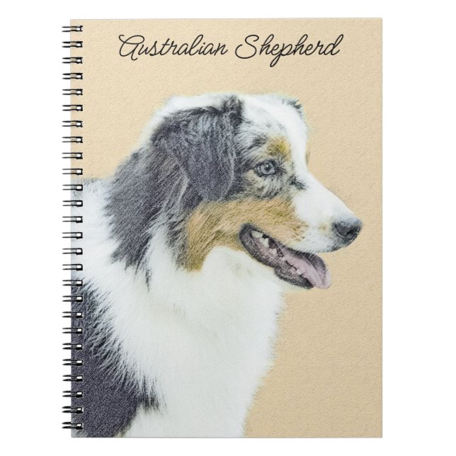 Australian Shepherd Painting - Original Dog Art Notizblock (Vorderseite)