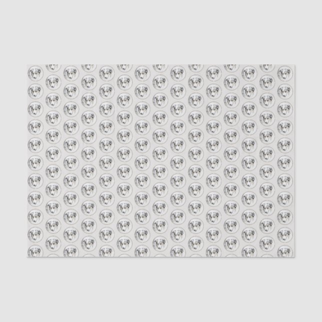 Australian Shepherd Painting - Original Dog Art Seidenpapier (Vorderseite)