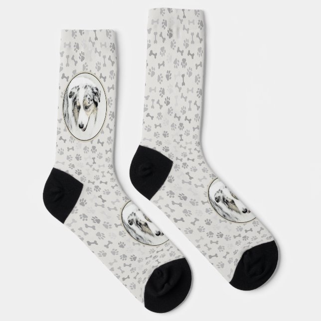 Australian Shepherd Painting - Original Dog Art Socken (Rechts)