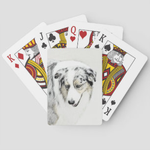Australian Shepherd Painting - Original Dog Art Spielkarten
