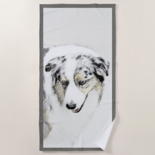 Australian Shepherd Painting - Original Dog Art Strandtuch