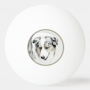 Australian Shepherd Painting - Original Dog Art Tischtennisball