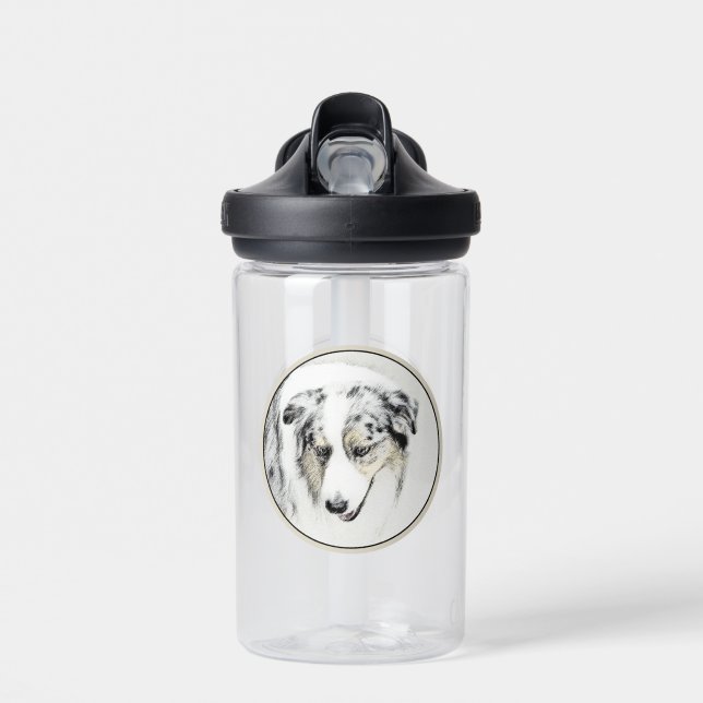Australian Shepherd Painting - Original Dog Art Trinkflasche (Vorne)