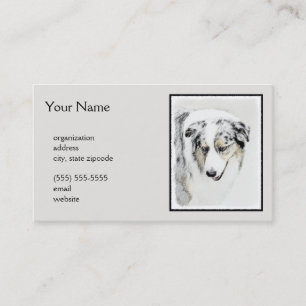 Australian Shepherd Painting - Original Dog Art Visitenkarte