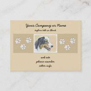 Australian Shepherd Painting - Original Dog Art Visitenkarte