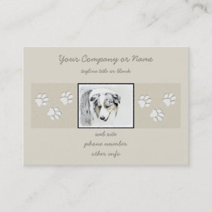 Australian Shepherd Painting - Original Dog Art Visitenkarte