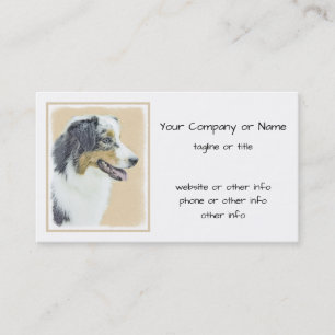 Australian Shepherd Painting - Original Dog Art Visitenkarte