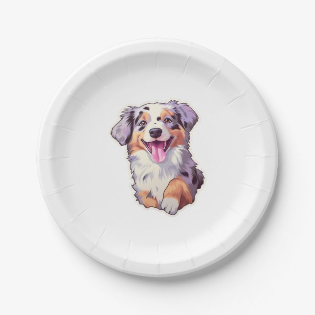 Australian Shepherd Pappteller (Vorderseite)