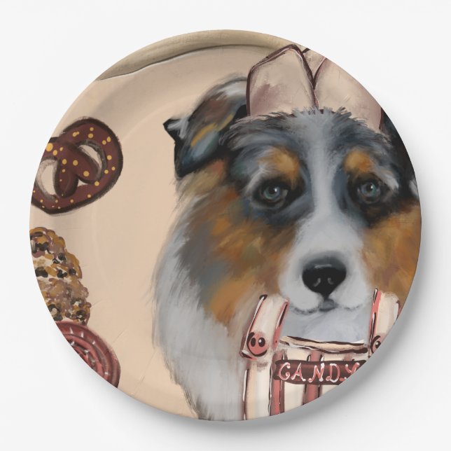 AUSTRALIAN SHEPHERD PAPPTELLER (Vorderseite)