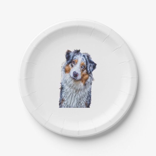 Australian Shepherd Pappteller (Vorderseite)