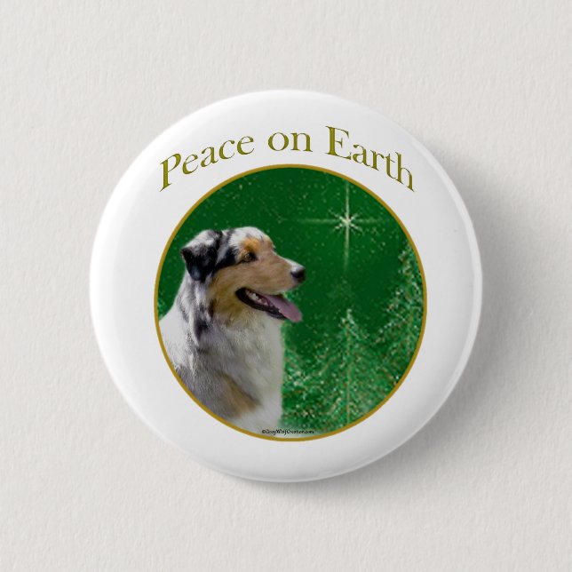 Australian Shepherd Peace Button (Vorderseite)