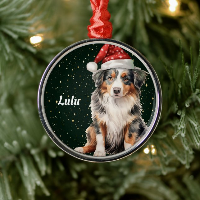 Australian Shepherd Personalisiert Weihnachten Ornament Aus Metall (Baum)