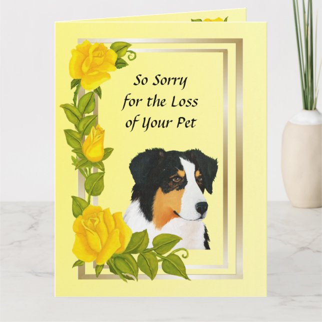 Australian Shepherd Pet Loss Beileid Big Card Karte (Vorderseite)