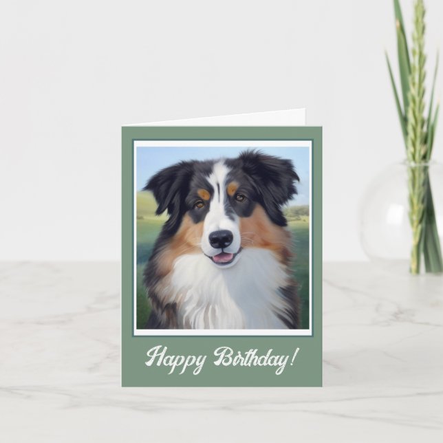 Australian Shepherd Portrait  -  Dankeskarte (Vorderseite)