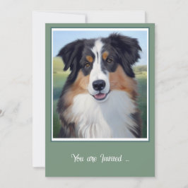 Australian Shepherd Portrait - Einladung