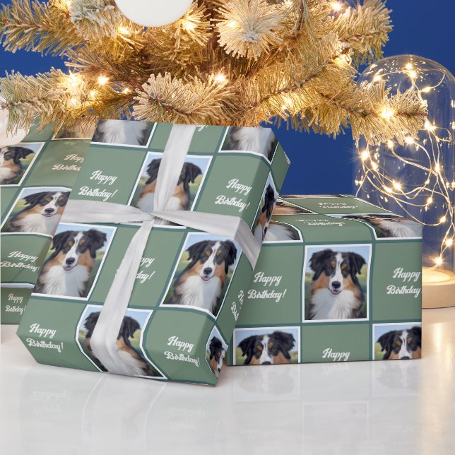 Australian Shepherd Portrait  -  Geschenkpapier (Feiertage)