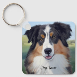 Australian Shepherd Portrait - Schlüsselanhänger
