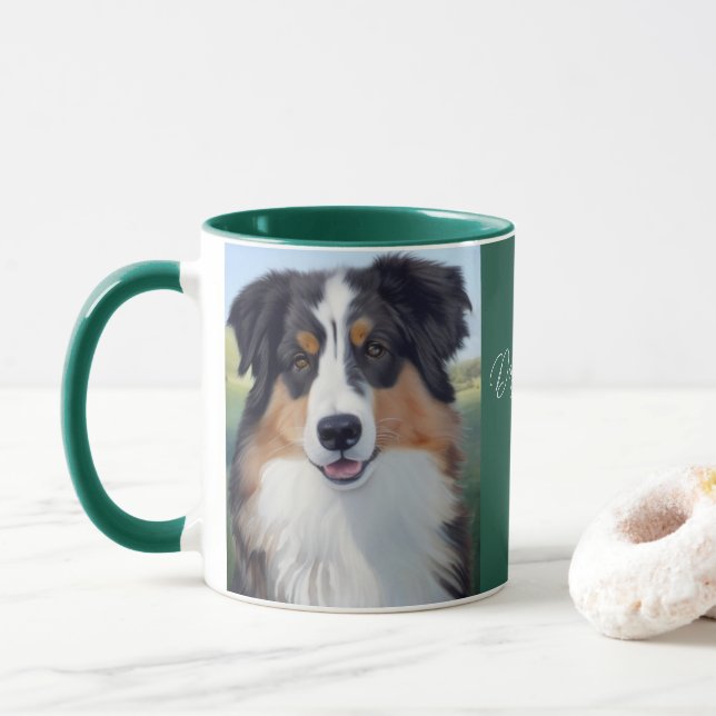 Australian Shepherd Portrait -  Tasse (Mit Donut)