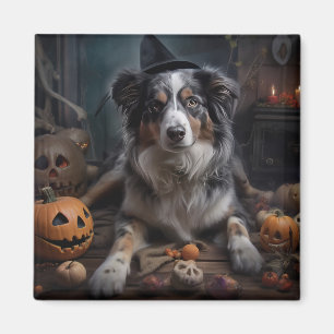 Australian Shepherd Pumpkins Halloween Beängstigen Magnet