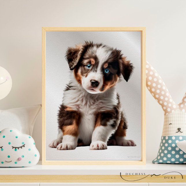 Australian Shepherd Puppy Dog Graphic Kinderzimmer Poster (Von Creator hochgeladen)