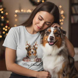 Australian Shepherd Reindeer Shepherd T-Shirt