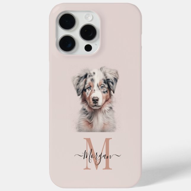 Australian Shepherd rose iPhone 15 Pro Max coque (Verso)