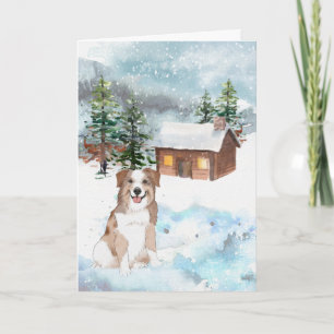 Australian Shepherd (Rot) Weihnachtskarte Karte