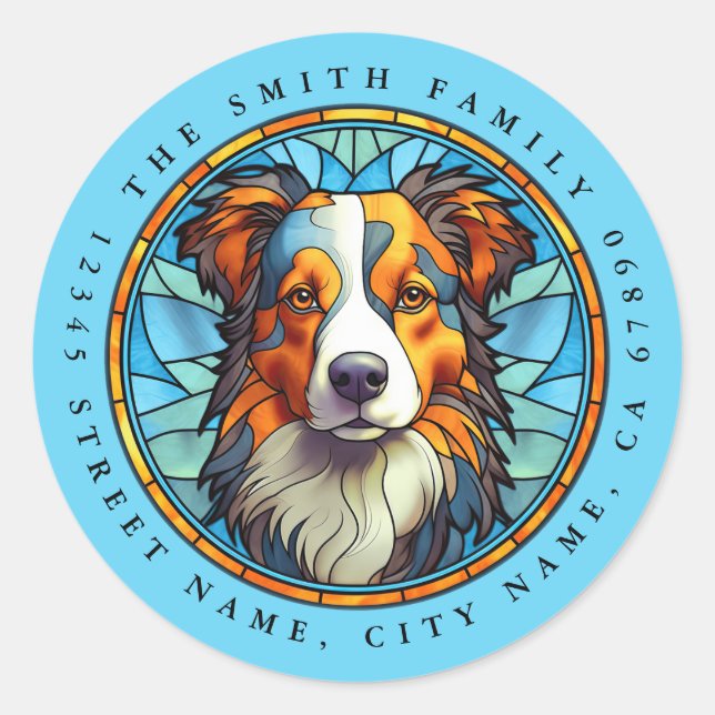 Australian Shepherd Round Stickers (Vorderseite)