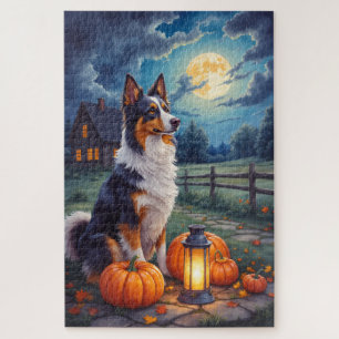 Australian Shepherd Rustic Halloween Mondlicht Kun
