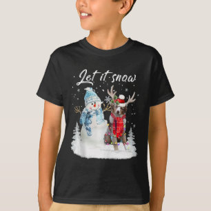 Australian Shepherd Santa Dog Christmas Snowman Xm T-Shirt