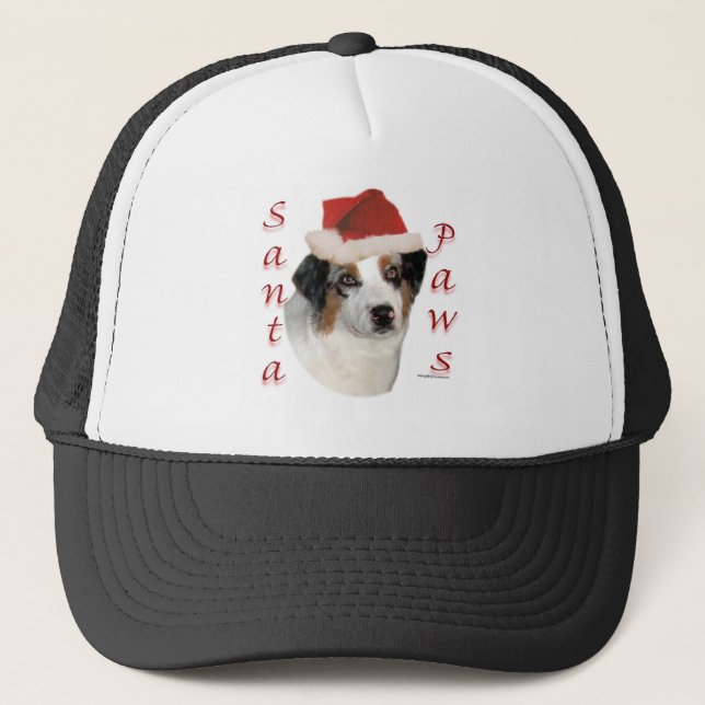 Australian Shepherd Santa Paws Truckerkappe (Vorderseite)