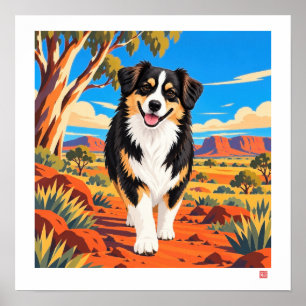 Australian Shepherd SAVOR THE JOURNEY Kunstprint Poster