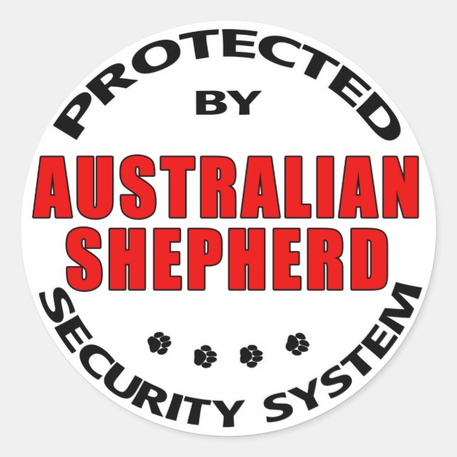 Australian Shepherd Security Runder Aufkleber (Vorderseite)