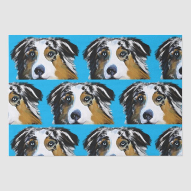 AUSTRALIAN SHEPHERD SEIDENPAPIER (Vorderseite)