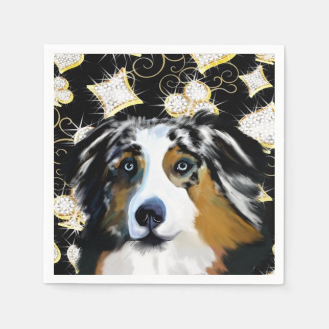 Australian Shepherd Serviette (Vorderseite)