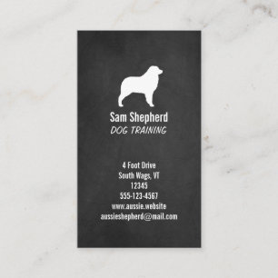 Australian Shepherd Silhouette - Chalkboard Style Visitenkarte
