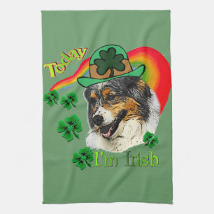 Australian Shepherd St Patricks Handtuch